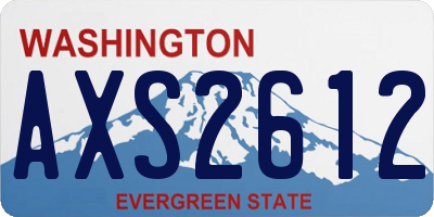 WA license plate AXS2612