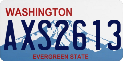 WA license plate AXS2613