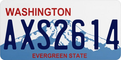 WA license plate AXS2614