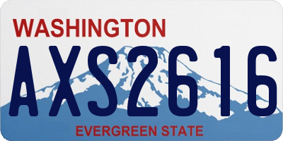 WA license plate AXS2616