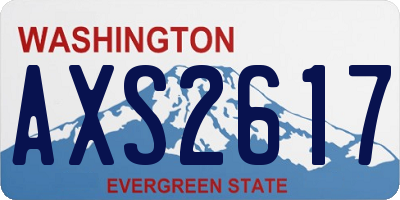 WA license plate AXS2617