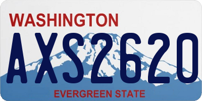 WA license plate AXS2620