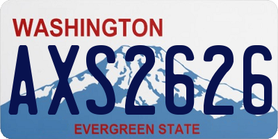 WA license plate AXS2626