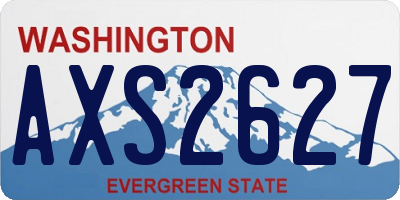 WA license plate AXS2627