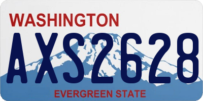 WA license plate AXS2628