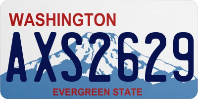 WA license plate AXS2629