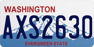 WA license plate AXS2630