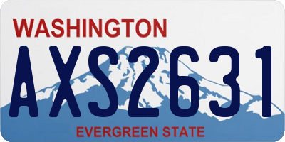 WA license plate AXS2631