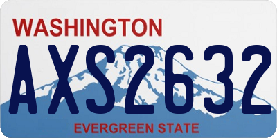 WA license plate AXS2632