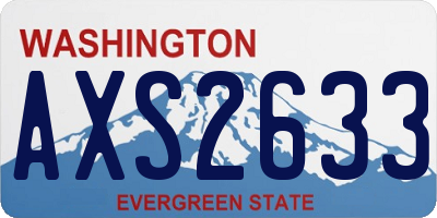 WA license plate AXS2633
