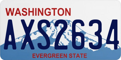 WA license plate AXS2634