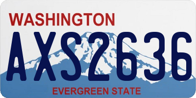 WA license plate AXS2636