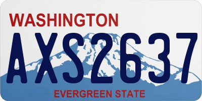 WA license plate AXS2637