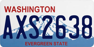 WA license plate AXS2638