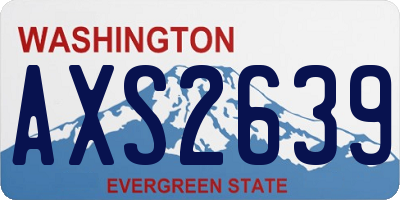WA license plate AXS2639
