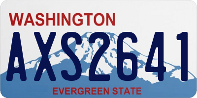 WA license plate AXS2641