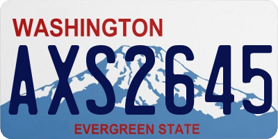 WA license plate AXS2645
