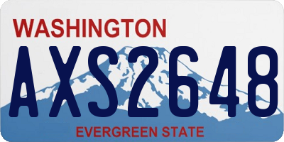 WA license plate AXS2648