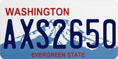 WA license plate AXS2650