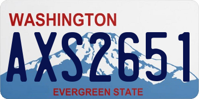 WA license plate AXS2651