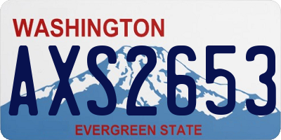 WA license plate AXS2653