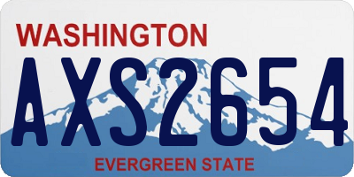 WA license plate AXS2654