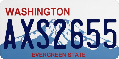 WA license plate AXS2655