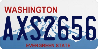 WA license plate AXS2656