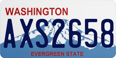 WA license plate AXS2658