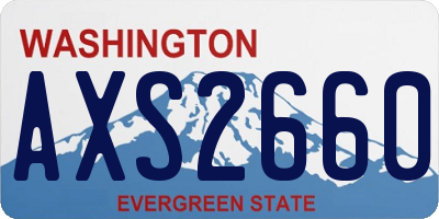 WA license plate AXS2660