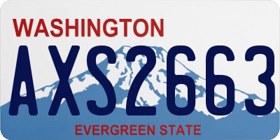 WA license plate AXS2663