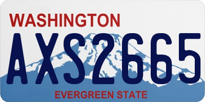 WA license plate AXS2665