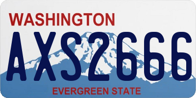 WA license plate AXS2666