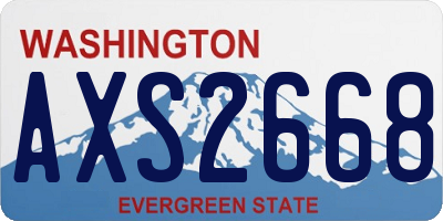 WA license plate AXS2668
