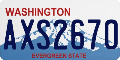 WA license plate AXS2670