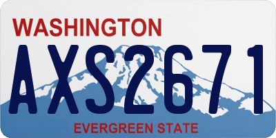 WA license plate AXS2671