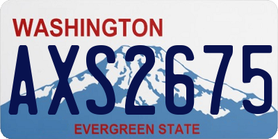 WA license plate AXS2675