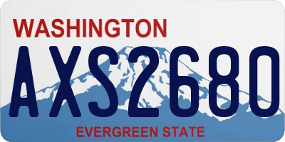 WA license plate AXS2680