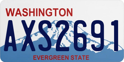 WA license plate AXS2691