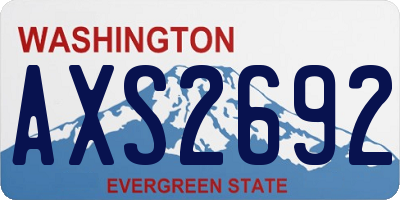 WA license plate AXS2692