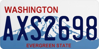 WA license plate AXS2698
