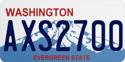 WA license plate AXS2700