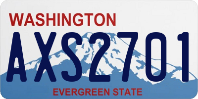 WA license plate AXS2701