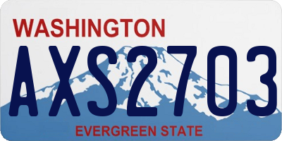 WA license plate AXS2703