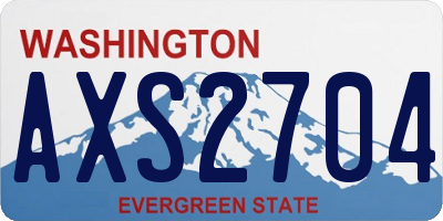 WA license plate AXS2704