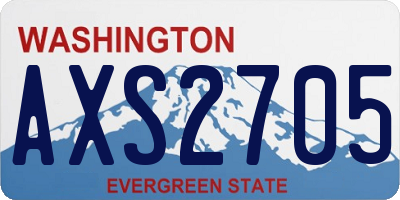 WA license plate AXS2705