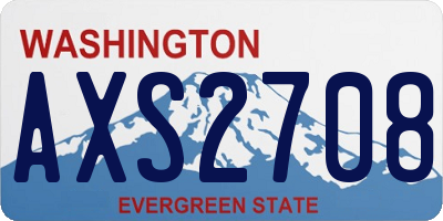 WA license plate AXS2708