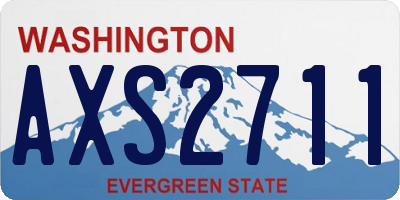 WA license plate AXS2711