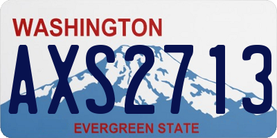 WA license plate AXS2713
