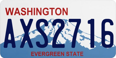 WA license plate AXS2716